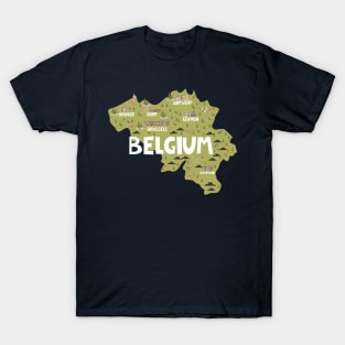 Belgium Illustrated Map T-Shirt